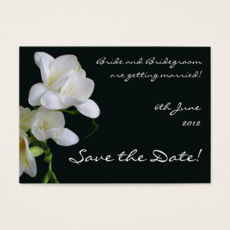 Customizable Save the Date Card, White Freesias