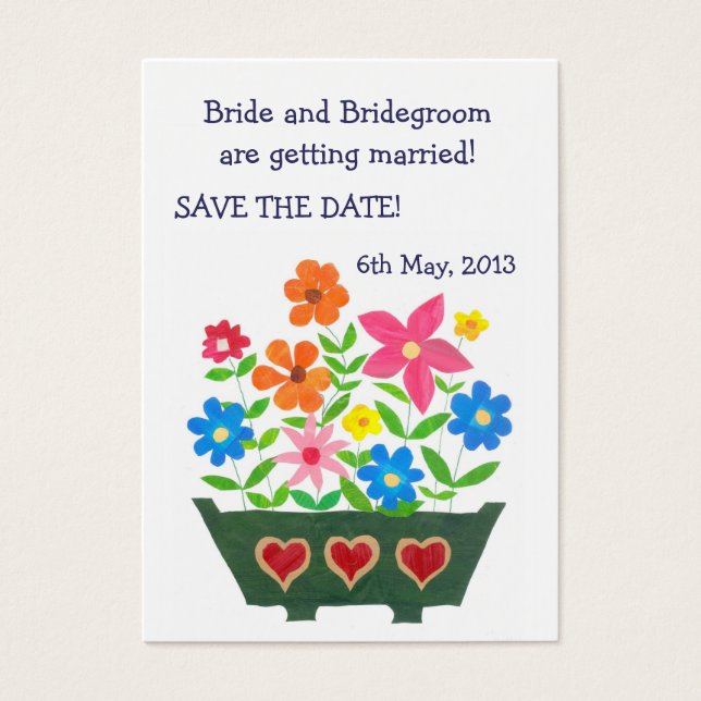 Customizable Save the Date Card, Windowbox (Front)