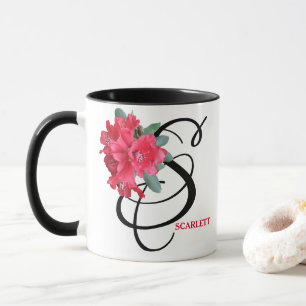 Customizable Scarlett name pretty red floral fun Mug