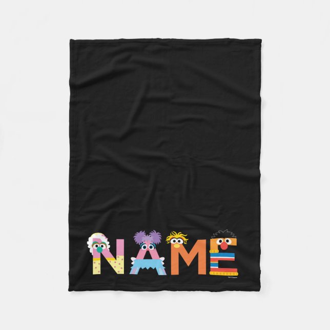 Customizable Sesame Street Alphabet Fleece Blanket (Front)