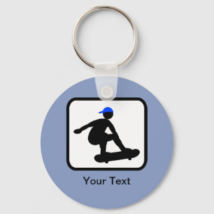 Customizable Skater on Skateboard Logo Key Ring