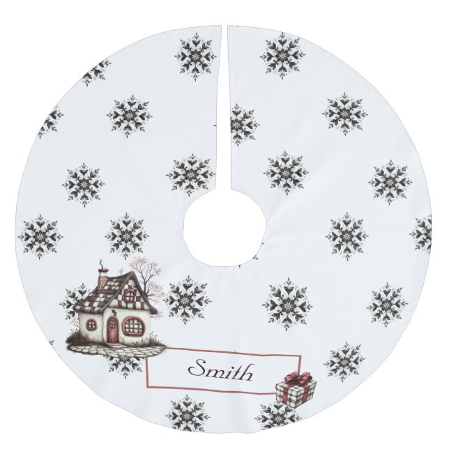 Customizable Snow Cops Brushed Polyester Tree Skirt (Front)