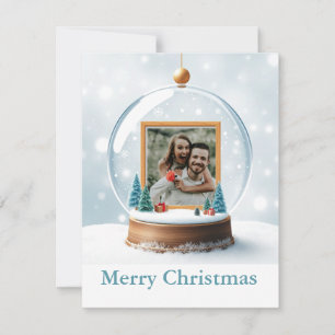 Customizable Snow Globe Photo Christmas Holiday Card
