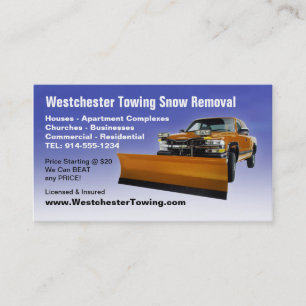 CUSTOMIZABLE Snow Ploughing Business Cards