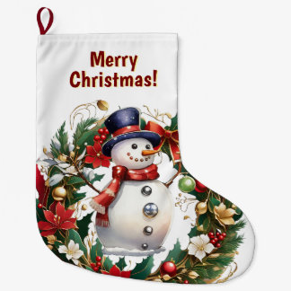 Customizable Snowman Christmas Stocking