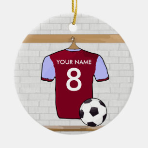 Customizable Soccer Shirt (claret) Star Ornament