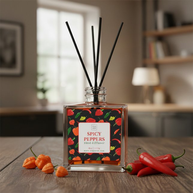 Customizable Spicy Peppers Reed Diffuser Label (Creator Uploaded)