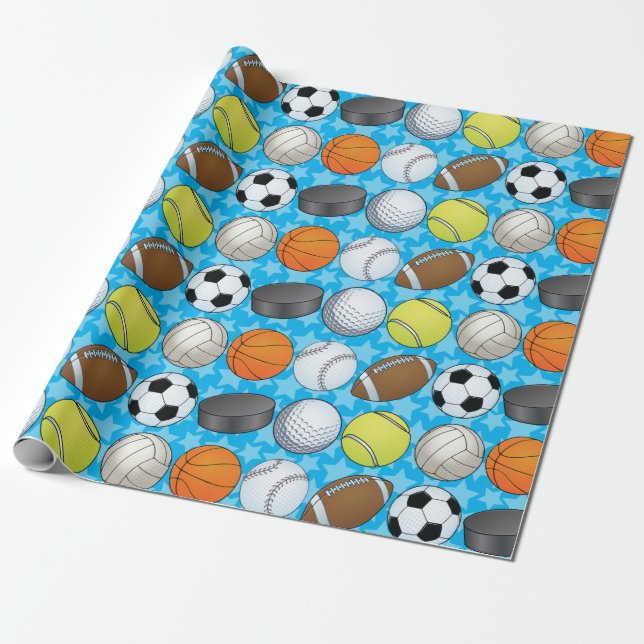 Customizable Sports Wrapping Paper (Unrolled)