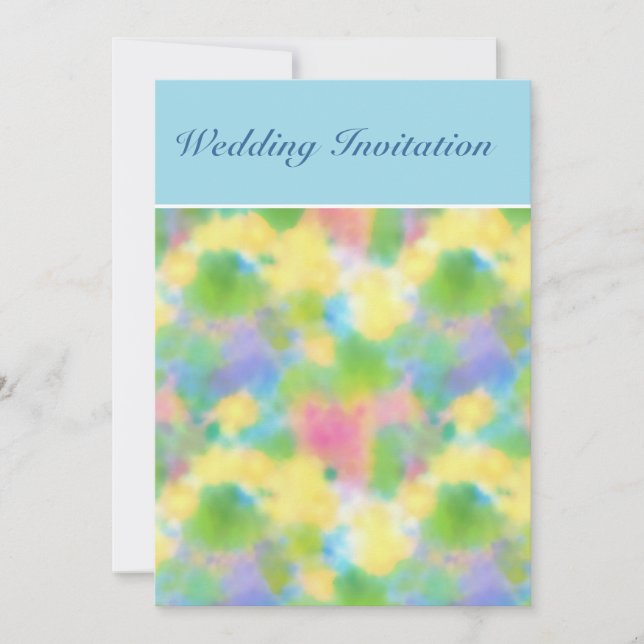 Customizable Spring Primroses Wedding Invitation (Front)