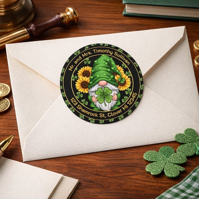 Customizable St. Patrick’s Day Gnome Envelope Seal (Creator Uploaded)