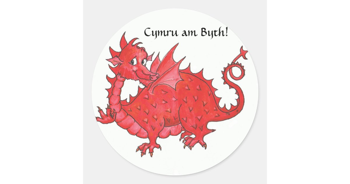 Customizable Stickers With Cute Welsh Red Dragon Zazzle