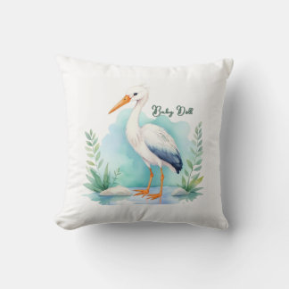 Customizable Stork Nursery set Baby doll Cushion