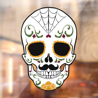 Customizable Sugar Skull Window Cling