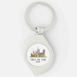 CUSTOMIZABLE SUMMER EUROPE VACATION GIRLS ON TOUR KEY RING