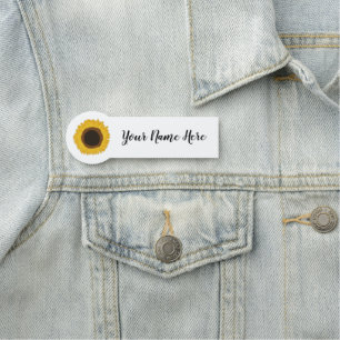 Customizable Sunflower Name Tag