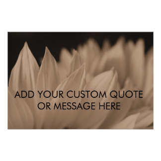 Customizable Sunflower Petals in Sepia Tone  Poster