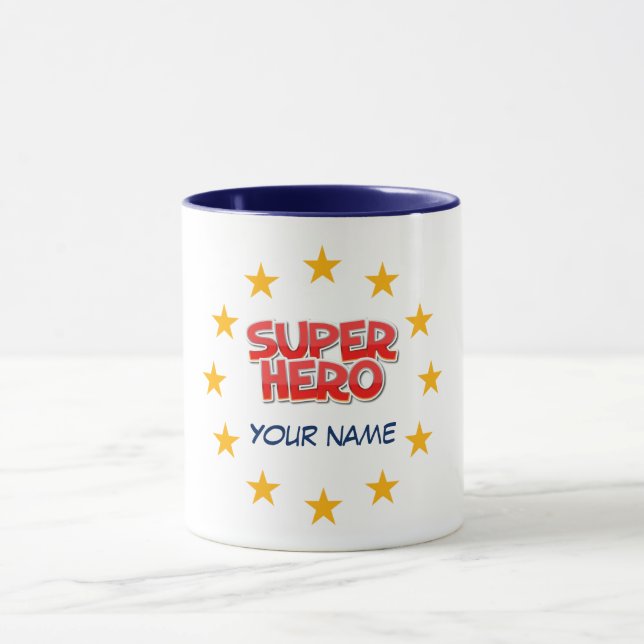 Customizable super hero mug (Center)