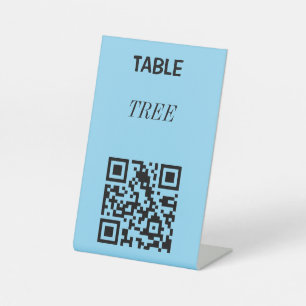 CUSTOMIZABLE TABLE QR CODE STAND FOR RESTAURANTS  PEDESTAL SIGN