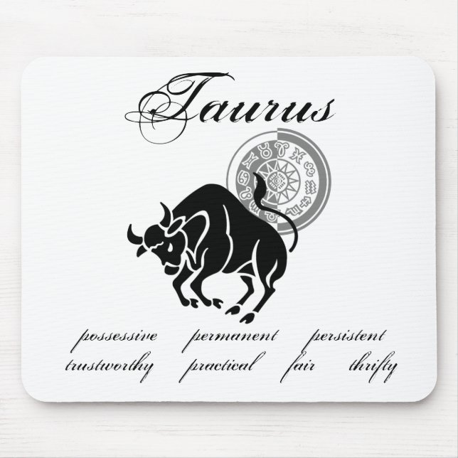 Customizable Taurus traits Greek-style Zodiac Mouse Mat (Front)