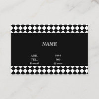 Customizable Text Check Black White Business Card