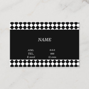 Customizable Text Check Black White Business Card