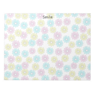 Customizable Text Flowers Pastel Notepad