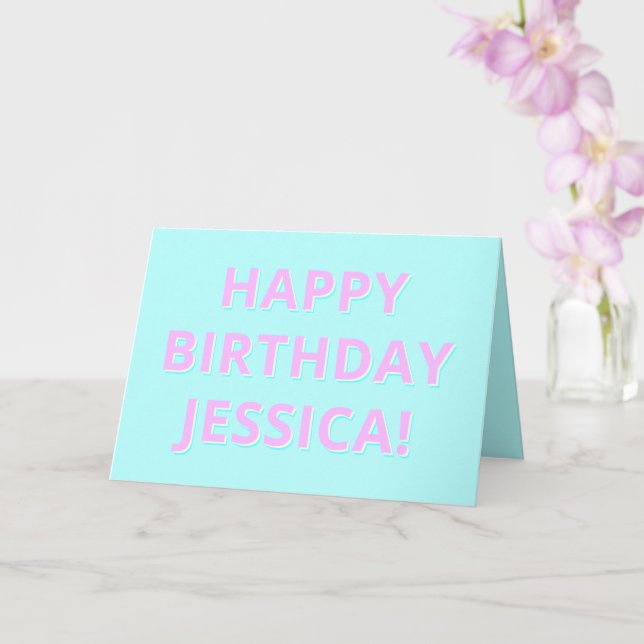 Customizable Text Happy Birthday to Any Name Card (Orchid)