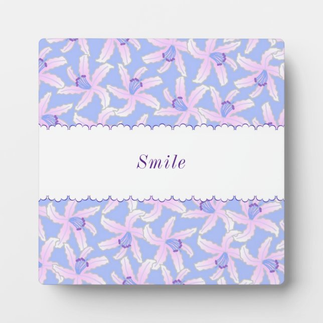Customizable Text Lily Blue Plaque (Front)