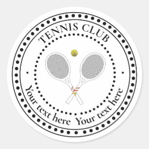 Customizable Text Tennis Club  Classic Round Sticker