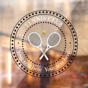Customizable Text Tennis Club   Window Cling