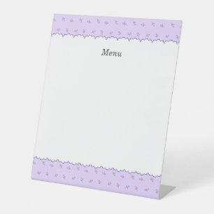Customizable text wild rose purple pedestal sign