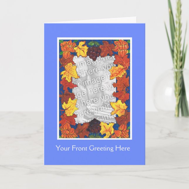 Customizable Thanksgiving Photo Card - Foliage (Front)
