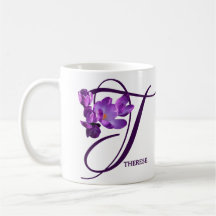 Customizable Therese name purple flowers floral 