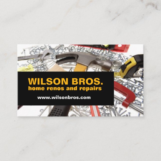 Customizable Tradesmen Home Repair Handyman Business Card (Front)