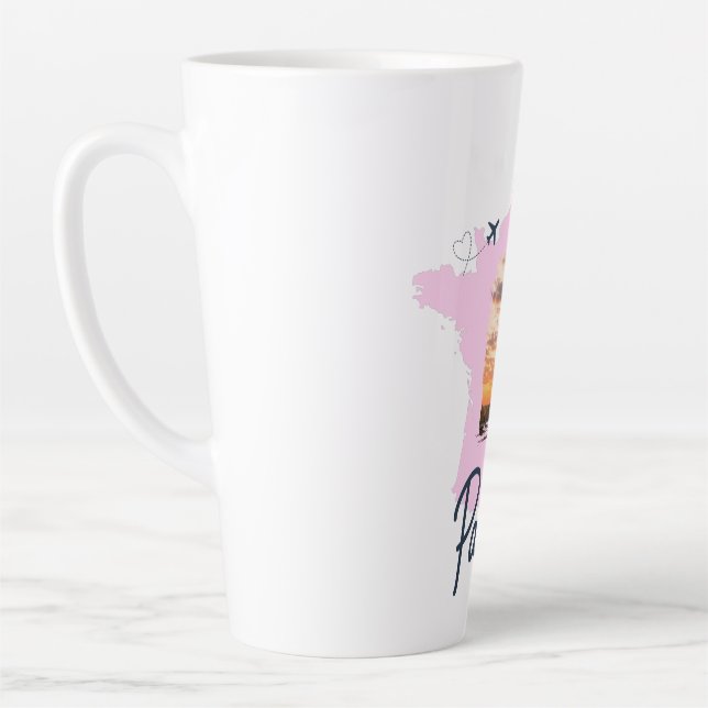 Customizable Travel Themed Paris Latte Mug (Left)