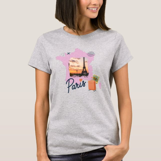 Customizable Travel Themed Paris Shirt (Front)