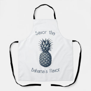 Customizable Tropical Blue Pineapple Apron