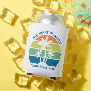 Customizable Tropical Island Palm Trees Party Can Cooler