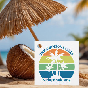 Customizable Tropical Island Palm Trees Party Favour Tags