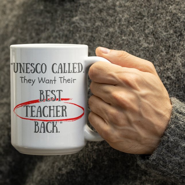Customizable UNESCO asking for their Bestteachers  Coffee Mug (Creator Uploaded)