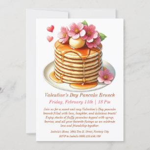 Customizable Valentine’s Day Pancake Brunch Invite