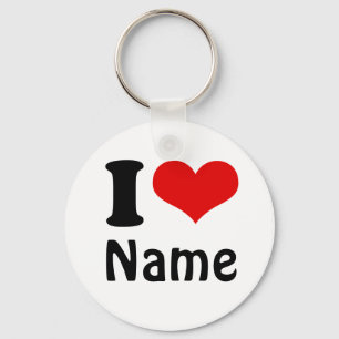 Customizable Valentines Day I love Heart Custom Key Ring