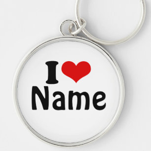 Customizable Valentines Day I love Heart Custom Key Ring