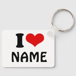 Customizable Valentines Day I love Heart Custom Key Ring