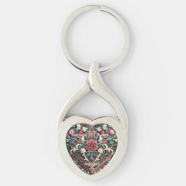 Customizable Valentine's day  Key Ring (Front)