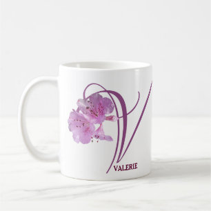 Customizable Valerie name pink floral retro chic Coffee Mug