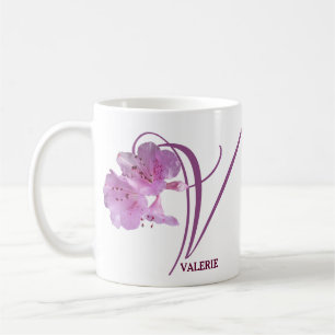 Customizable Valerie name pink rose flowers boho Coffee Mug