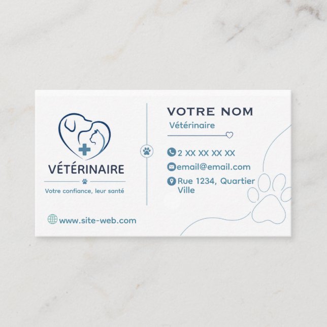Customizable Veterinary Business Card (Front)