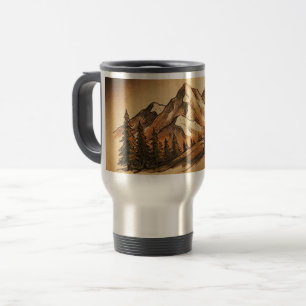 Customizable Vintage Mountain Travel Tumbler Mug