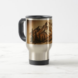 Customizable Vintage Mountain Travel Tumbler Travel Mug